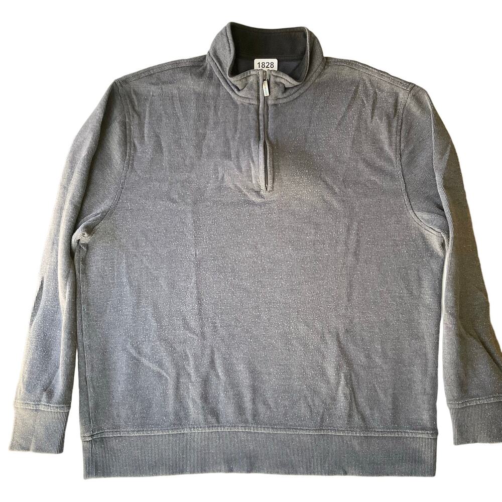 Van Heusen Men’s Long Sleeve Half Zip Sweatshirt size L, Gray, Classic Fit